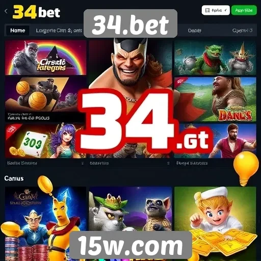 Variedade de jogos e categorias oferecidas no 34.bet